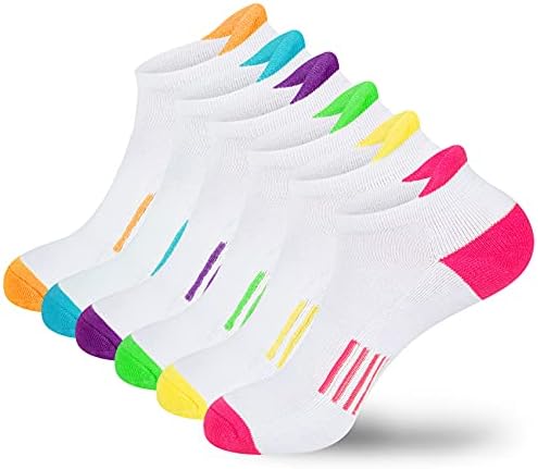 Chalier Fashion Women's 6 Pairs Sports Trainer Running Walking Ankle Socks, 6 Black, One Size