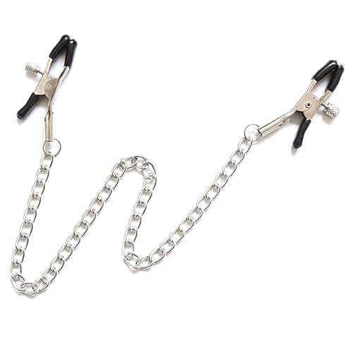 Qiyuda Nipple Clamps, Adjustable Metal Body Jewelry Chain Non Piercing Nipple Ring Clips