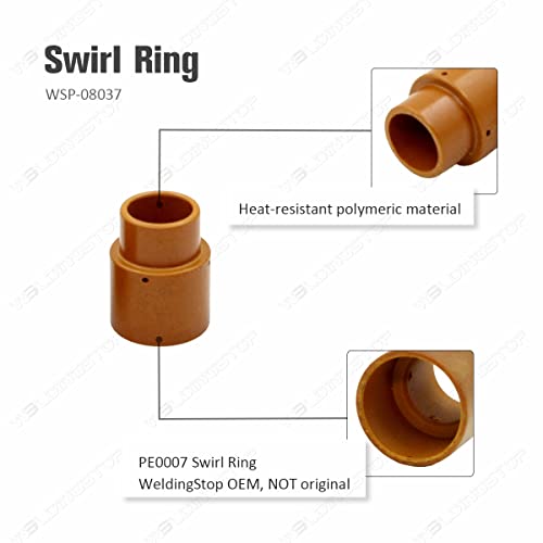 WeldingStop Plasma Electrode Tips Kit Compatible for Eastwood Versa-Cut 40 Cutter Torch 40Amps Trafimet CB50 Plasma Torch - Thumbnail 4
