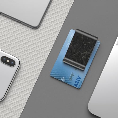 Image of Travelambo Carbon Fiber Money Clip Front Pocket Wallet Minimalist Wallet Slim Wallet Credit Card Holder
