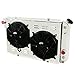 ECMRAD Aluminum Radiator Shroud Fans Combo for 1984-2002 Chevy S10 V8 Swap, 1984-1990 Corvette 5.7l V8 1982 1986 1998 1994 2001