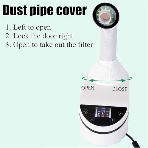 Aspirador Dental, Extractor de succión de Polvo de Mesa 230W con Ventilador y led, colector de Polvo de Banco de Trabajo de Pulido para Laboratorio Dental