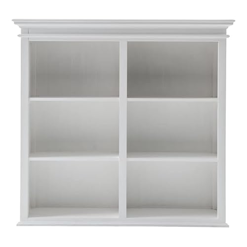 Novasolo Halifax Mahogany Wood Buffet Hutch Unit With 6 Shelves In White #TOP6
