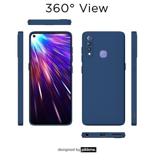 Image of Outlouders Back Cover for Vivo Z1 Pro | Camera Protection | Durable Soft Matte Silicone Bumper Case (Blue)