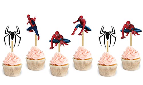 Seyal® Décoration de fête d'anniversaire - Spiderman - Décoration de cupcake Cover