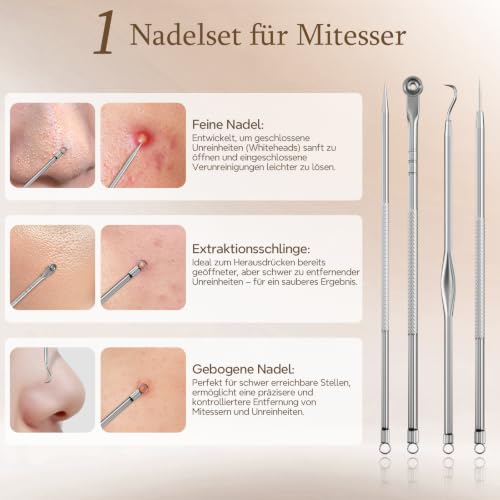 Mitesserentferner 3 Modi 5 Aufsätze Porenreiniger Mitesser Sauger Weiß – Ansicht 4