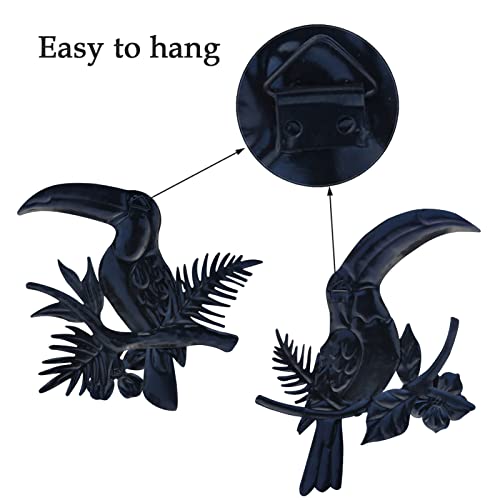 Tuokiuhn Metal Toucan Wall Decor Tropical Bird Outdoor Art, Style1, 8.50" x 8.75" - Image 4
