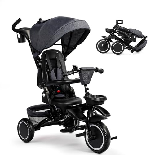 TODEFULL Folding Kids Tricycle, 8 in 1 Baby Trike...