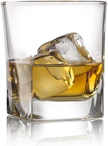 Double Old Fashioned Whiskey Glass (Set Of 4) With Granite Chilling Stones - 10 Oz Heavy Base Rocks Barware Glasses For Scotch, Bourbon And Cocktail Drinks #TOP6