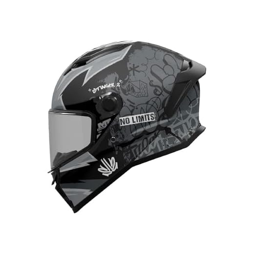 MT Integralhelm Stinger 2 Tagger ECE22.06 DOT SHARP 5 Star zertifiziert, Mattgrau/Schwarz (L)