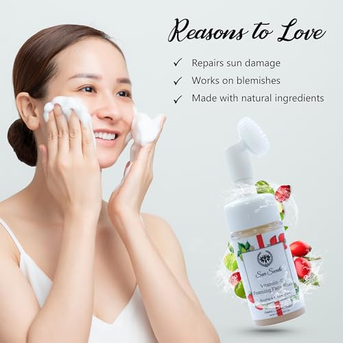 Image of Seer Secrets Vitamin Foaming Face Wash Brightening face,Vitamin C for Clean Clear & Bright Skin | No Parabens & Sulphates | Vegan & Cruelty Free All Skin Type 120 ml