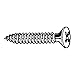 Sheet Metal Screw, Flat, 10, 1-1/4in, PK100
