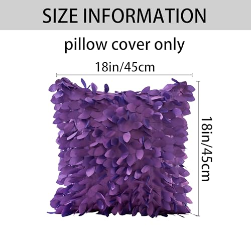 Housse de coussin 3D violette de qualité supérieure 45x45 cm effet pailleté - 8