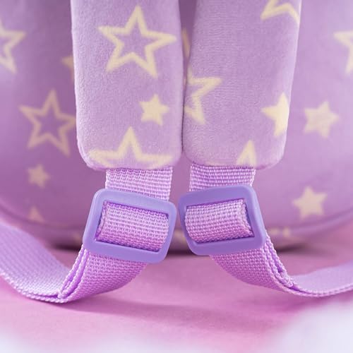 Image of Gloveleya 3.5L Curly Hair Plush Figures Dress Backpack - Purple Star, 9 inches, 3.5 liters