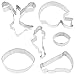 R&M International Football Cookie Cutters, 2 Footballs, Player, Helmet, Cheerleader, Megaphone, 6-Piece Set