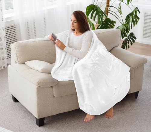 Image of Utopia Bedding Ultra Soft Fleece Bed Blanket Throw Size White (50x60 Inch)
