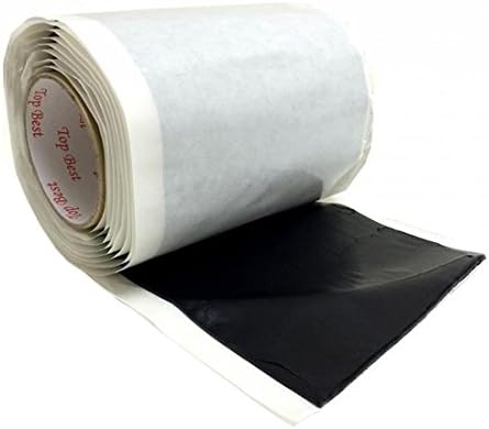 Bishop Tape Seal Mastic 6.5 x 10 FT Long Tacky Black Flexible Large Pitch Pad PV2665 Self Seal Tape Adhesive Insulating Weather-Proofing Moldable Reusable