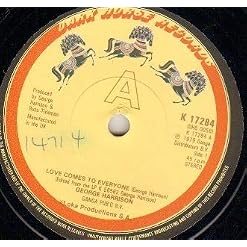 GEORGE HARRISON – LOVE COMES TO EVERYONE – 7 inch vinyl / 45 - Les Beatles, Paul McCartney, John Lennon, RIngo Starr, George Harrison