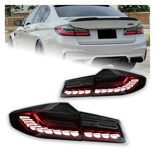 1 Pair Compatible For BMW G30 Tail Light Led 2017-2020 G38 Car Lights Rear Lamp Stop F90 525i 530i Animation DRL Signal Automotive Accessories(Smoke red)