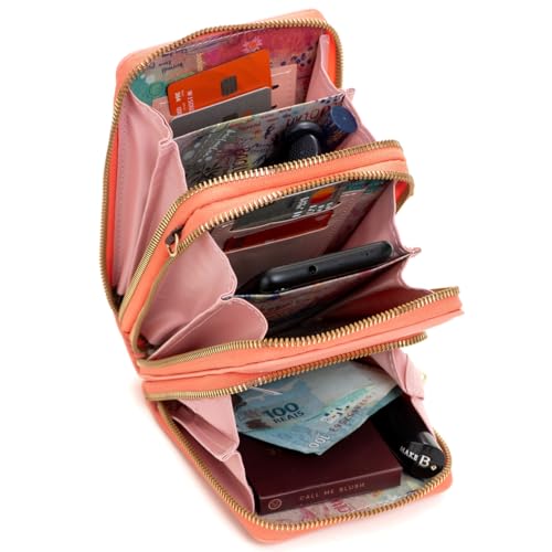 Bolsas Feminina Pequena Transversal Porta Celular Carteira (Laranja)