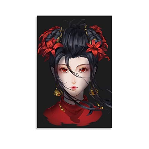 Poster japonais Ljx Femme en geisha rouge 40 x 60 cm Cover