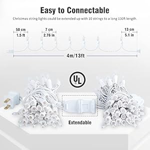 Hopolon Clear Christmas Lights Set,2Pack 50Count 13Feet Incandescent Bulb Mini String Lights with White Wire for Indoor Christmas Tree Garland Birthday Wedding Party Festival Decoration,Warm White Hopolon Clear Christmas Lights Set2Pack 50Count 13Feet Incandescent Bulb Mini String Lights with White Wire for Indoor Christmas Tree Garland Birthday Wedding Party Festival DecorationWarm White