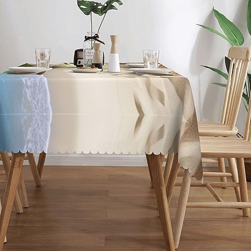 Nappe rectangulaire sable et palmier 137x183 cm pour table - 4