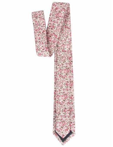 Image of Kebocis Mens Skinny Cotton Floral Tie for Men