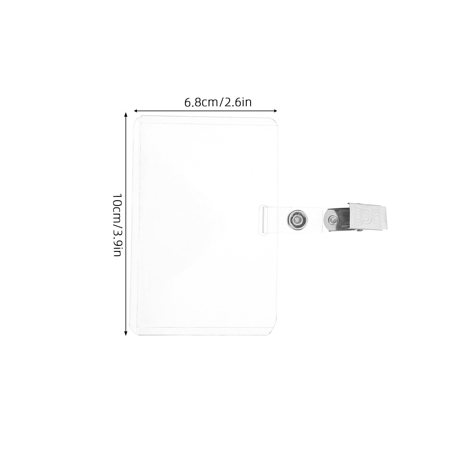 COHEALI 50 Ensembles Porte-badge Rigide avec Clip en Plastique et Fer, Résistant la Casse la Flexion, pour Bureau et Usine, Porte Carte D'identification Transparent et Étanche