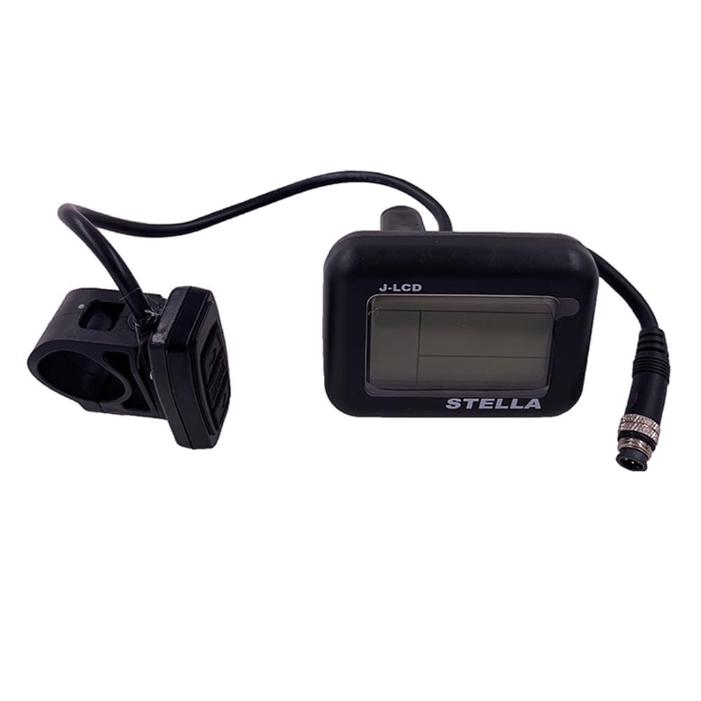 King-Meter J-LCD wyświetlacz E-Bike 36 V, wodoodporny panel sterowania LCD do zestawu do konwersji roweru elektrycznego, uchwyt na kierownicę 22,2 mm, wyświetlacz zastępczy do rowerów elektrycznych i