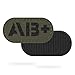 PETAC GEAR 4 Pack Glow Dark Blood Type AB Positive POS Reflective Patches, Emblem Tactical Military Badges with Hook Loop Fastener Backing（RG）