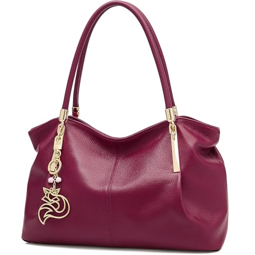 Image of FOXLOVER Soft Genuine Leather Medium Purses for Women Tote Bag Handbags with Top-handles Shoulder Satchel Purse