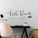 Cils Chambre Logo Vinyle Sticker Mural Cils Studio Beauté Salon Décoration Maquillage Mur Art Decal A8 93x30 cm