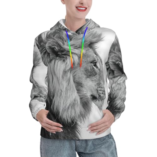 Sweat à capuche lion sauvage chaud et stylé contre le froid de l'automne