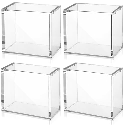 4 PCS Acrylic Display Case Compatible with PKMN Booster Boxes Stackable 5mm Thick Booster Box Case Display Protectors Booster Box Storage for Cards Collectors