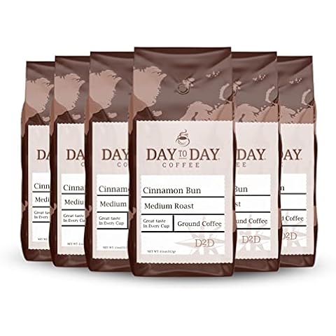 Day To Day Ground Coffee, Medium Roast, Cinnamon Bun, 11 Ounce Bag (Pack of 6) Cover