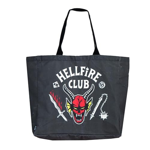 Bolsa Shopping Stranger Things XL Ligera y Práctica - Bolsa de Tela Para Compras con Diseño de Stranger Things, Reutilizable y Cómoda de Llevar