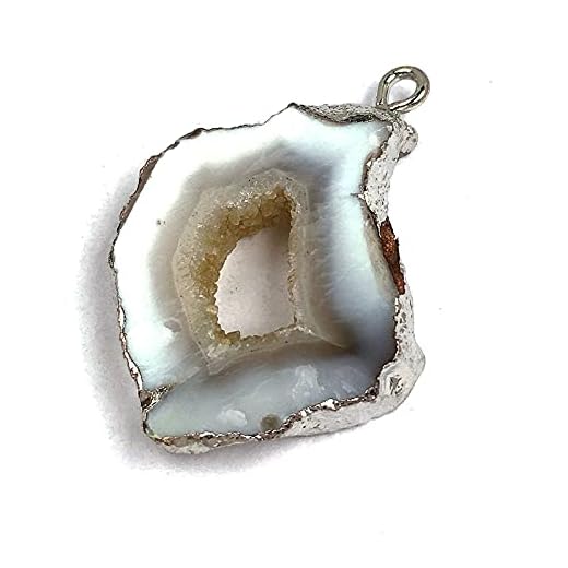 Naturstenkristall Hängsmycke Charms Agates Hängsmycke for kvinnor Smycken Dum Halsband örhänge 20x30-25x45mm (Metal color : G)