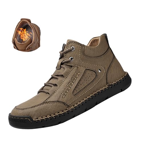 Men's Vintage Chukka Boots,Lightweight Comfort Hand-Stitching Non-Slip Waterproof Outdoor Travel Hiking Casual Shoes