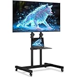 SolidGrace Soporte de TV móvil para TV de 32 a 83 pulgadas, soporte de TV de suelo negro