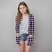 Kids Mid-Long Checkered Cardigans Lightweight Open Front Long Sleeve Jacket Fall Winter Outerwear for Girls Boys 5-14 Years
