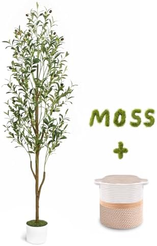 Waipfaru Artificial Olive Tree, 6FT Tall Faux Olive Trees with Pl...