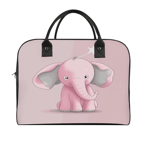 Bolso Tote Elefante Rosa con Correa Ajustable y Bolsillo miniatura 3