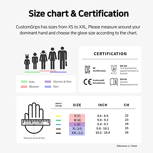 Customgrips Super Thin Work Gloves, 6 Pairs, Small, Highly Breathable Cut Resistant Seamless Level 3 Resistance Nitrile Coat For Grip, Warehouse Jobs, Delicate Machine Works, Usable For Touchscreen #TOP6