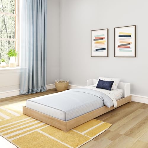 Max & Lily mid Century Modern Twin Floor Bed, 77.75