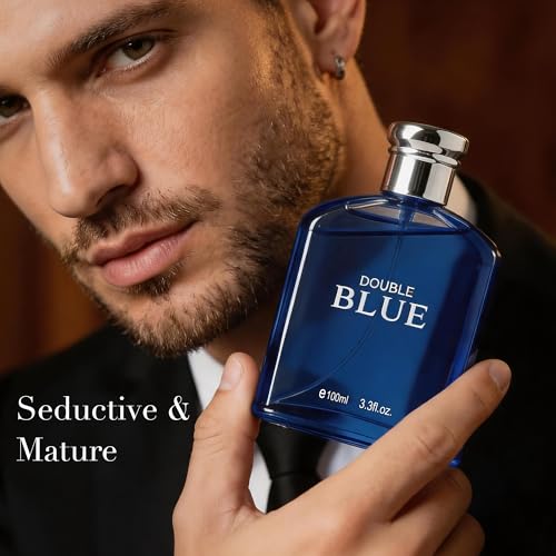 Image of AFLUXE Double Blue Eau de Toilette for Men, Refreshing Fresh Aquatic Ocean Cologne, Long Lasting Clean Scent for Men, 3.3 fl oz (100 ml)