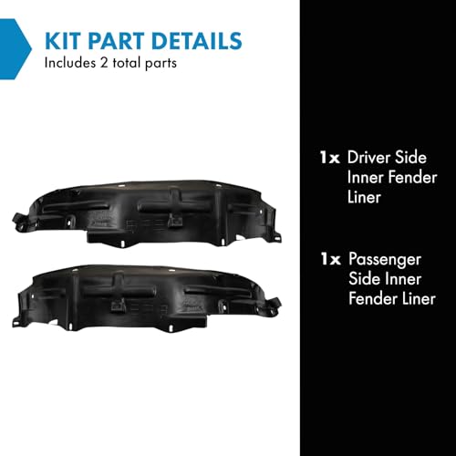 Image of TRQ Inner Fender Liner Set Compatible with 1987-1993 Mazda B2200 MA1248116 MA1249116