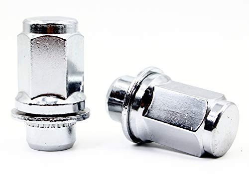Image of Set of 24 Veritek 12x1.5mm 1.87 Inch 47mm Length 13 /16 Hex OEM Factory Mag Washer Style Chrome Lug Nuts for Toyota Tacoma 4 Runner SR5 Pre-Runner TRD Off-Road Limited OEM Replacement