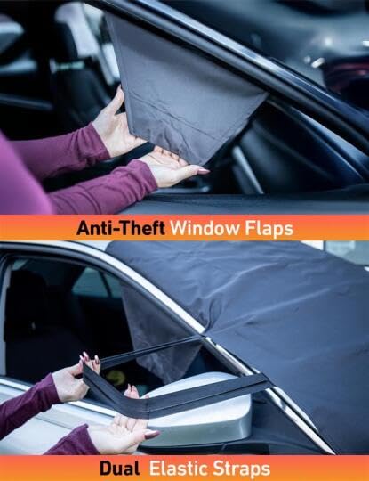 Image of EcoNour Car Snow Cover Compatible for Cadillac XT4 | Windshield Cover for Ice and Snow with S-Hook Straps | Heavy-Duty 600D Oxford Winter Car Cover, Waterproof & Anti-Slip