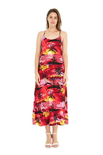 Image of Hawaii Hangover Family Matching Hawaiian Clothes, Sunset Red | Family matching Hawaiian outfits, Sunset Red, lightweight rayon, machine washable, tropical floral print, luaus, cruises